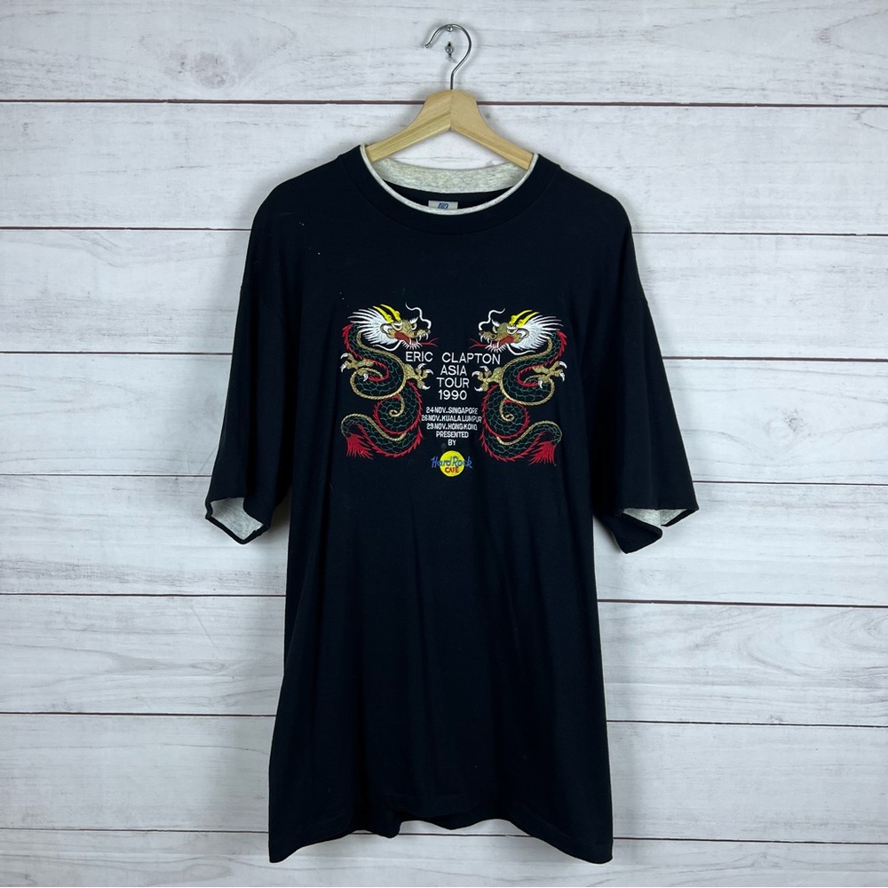 Vintage Eric Clapton 1990 Asia Tour Embroidered T-Shirt Large